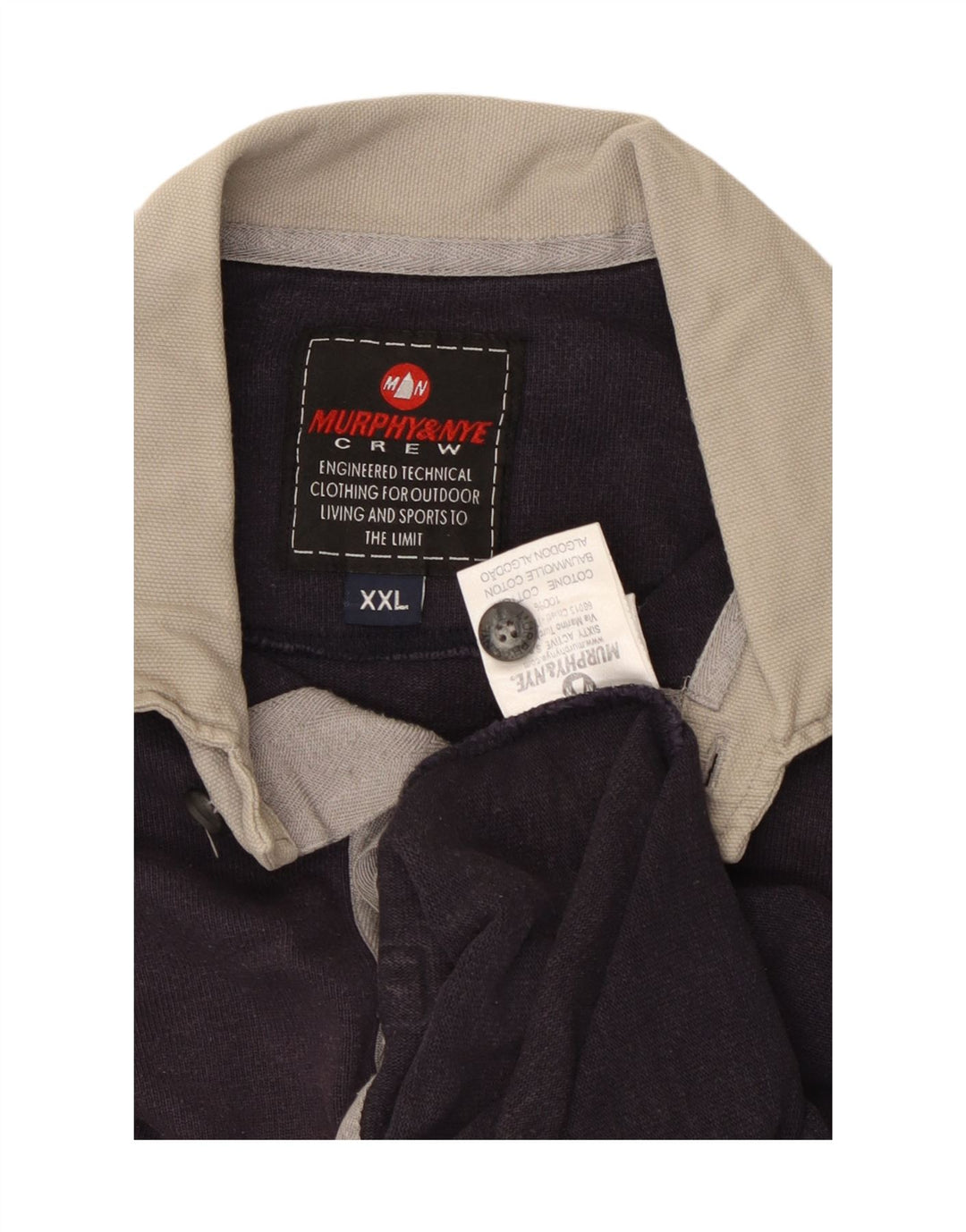 Męska koszulka polo do rugby MURPHY & NYE z długim rękawem, 2XL, granatowa, bawełniana