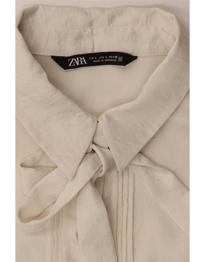 Damska bluzka koszulowa Zara UK 16 Large White Polyester