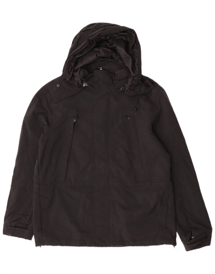 Męska kurtka wiatrówka z kapturem Calvin Klein Jeans UK 40, duża, czarna, nylonowa