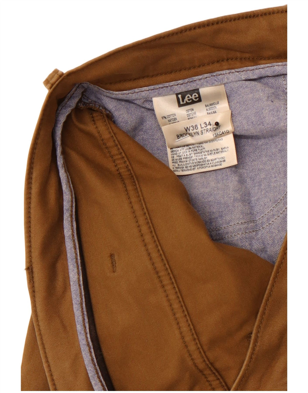 Męskie spodnie codzienne LEE Brooklyn Straight W36 L30 Brązowa bawełna