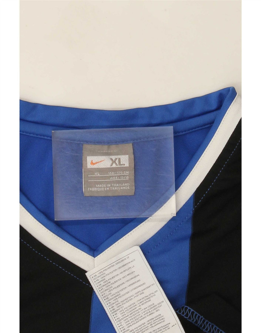 T-shirt chłopięcy Nike 13-14 lat XL, niebieski, poliestrowy w paski