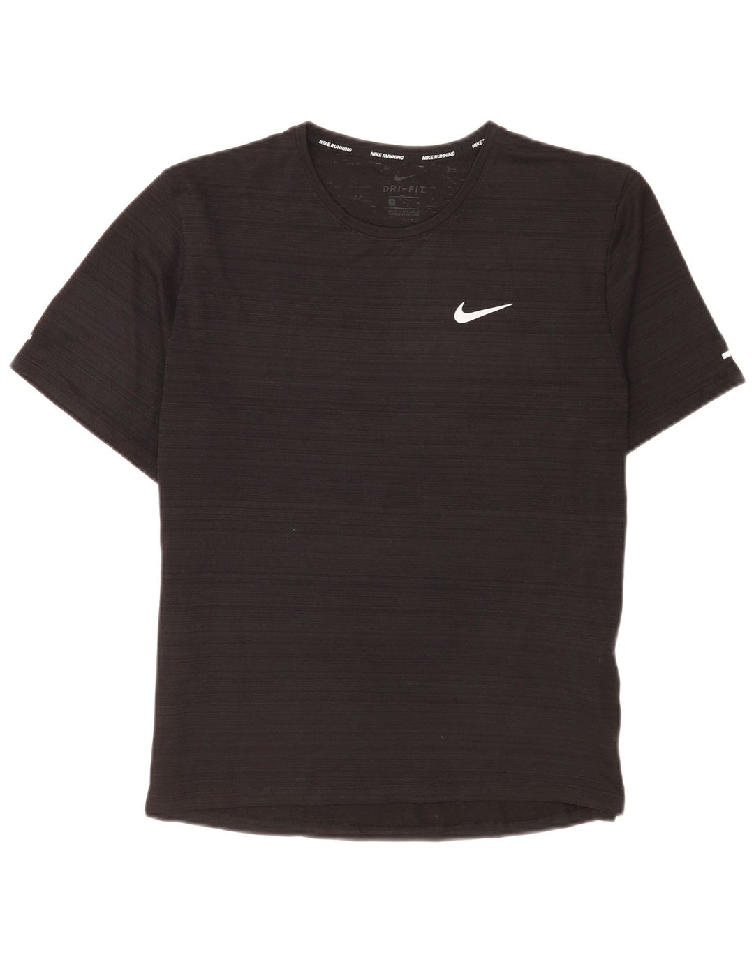 Męski T-shirt Nike Dri Fit Top, średni czarny poliester w prążki