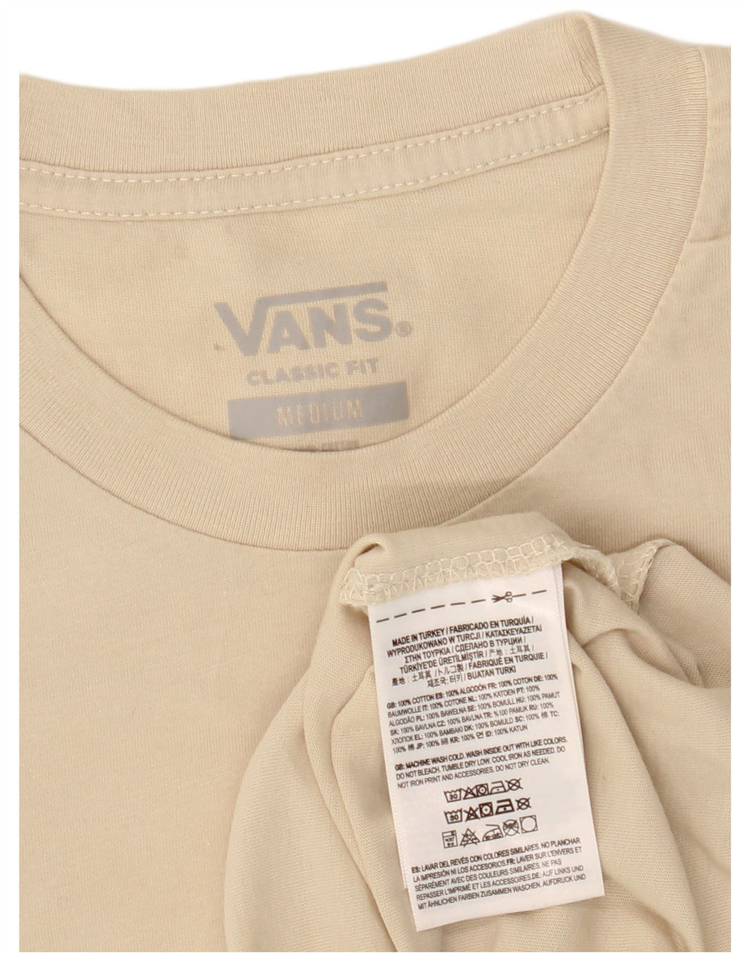 Męski T-shirt Vans o klasycznym kroju z grafiką, średnio beżowy, bawełniany