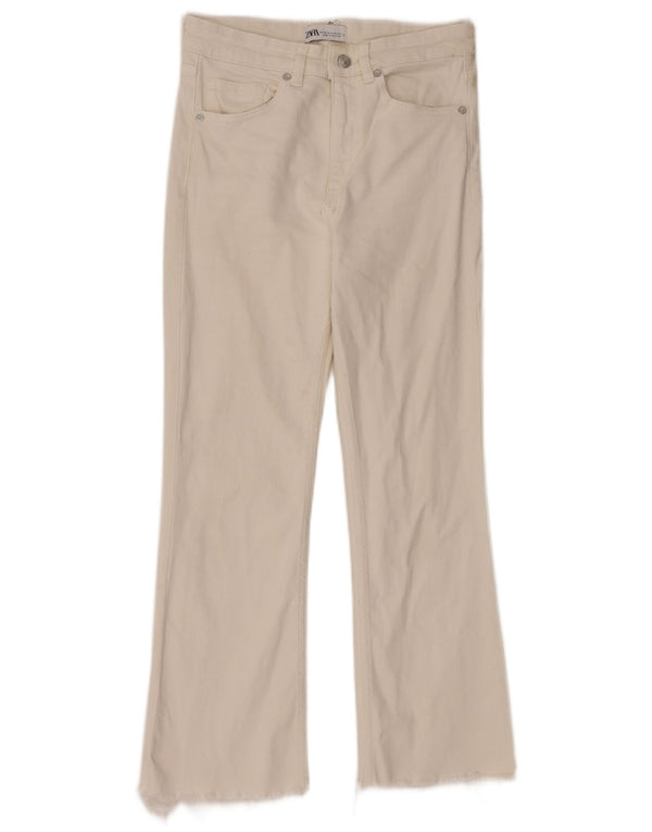 Dżinsy damskie Zara Crop Bootcut EU 38 Small W28 L24 Białe