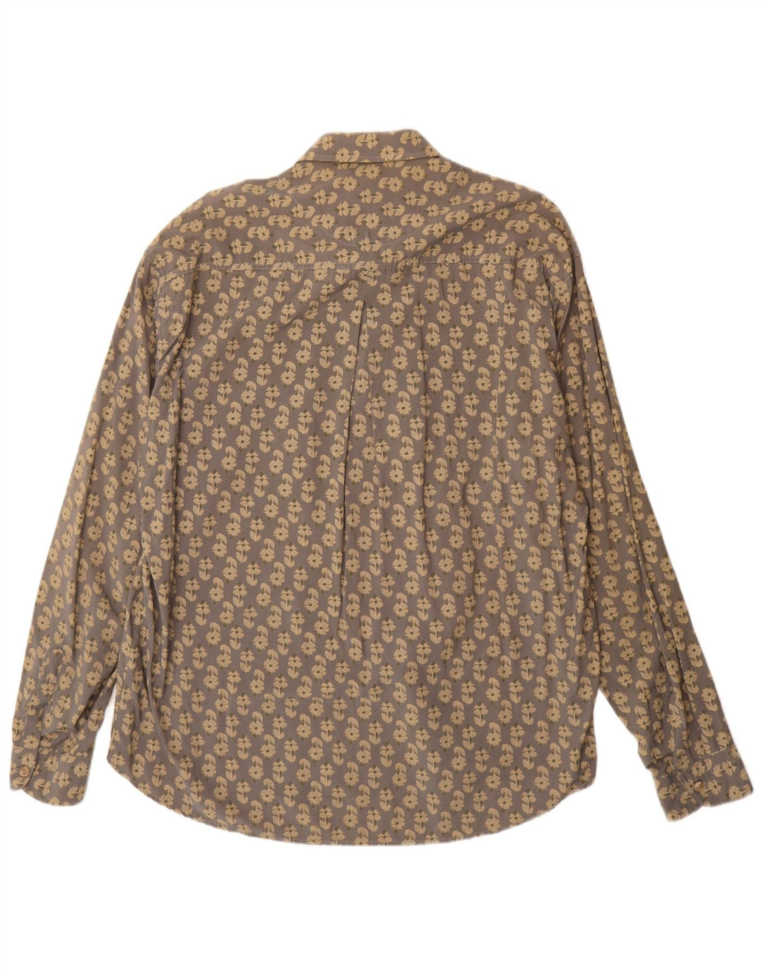 Koszula męska Vintage XL, szara, w kwiaty, wiskoza