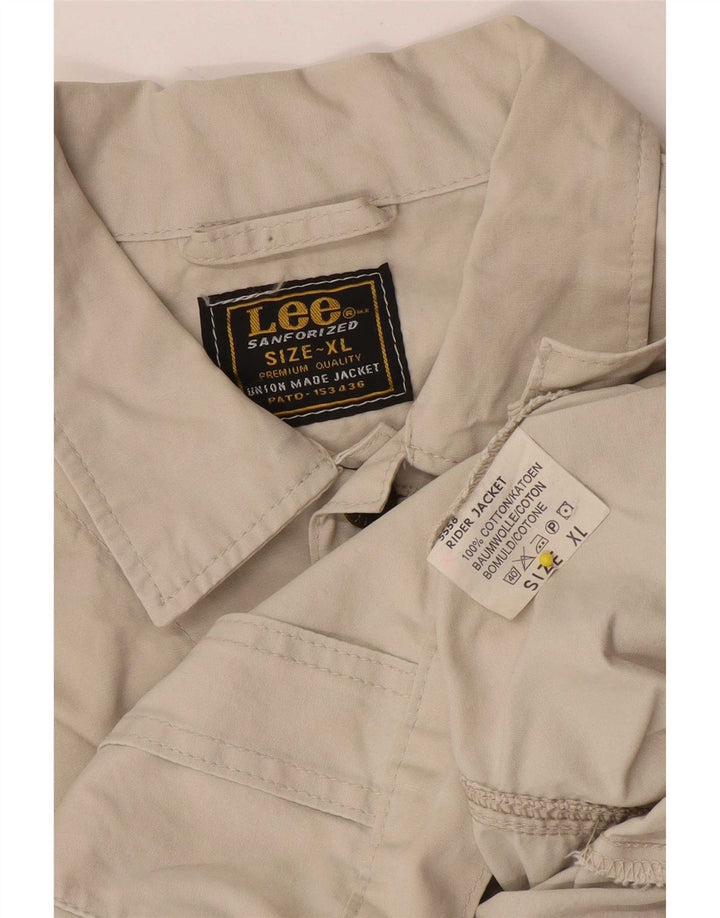 Męska kurtka bomber Lee UK 42 XL, beżowa, bawełniana