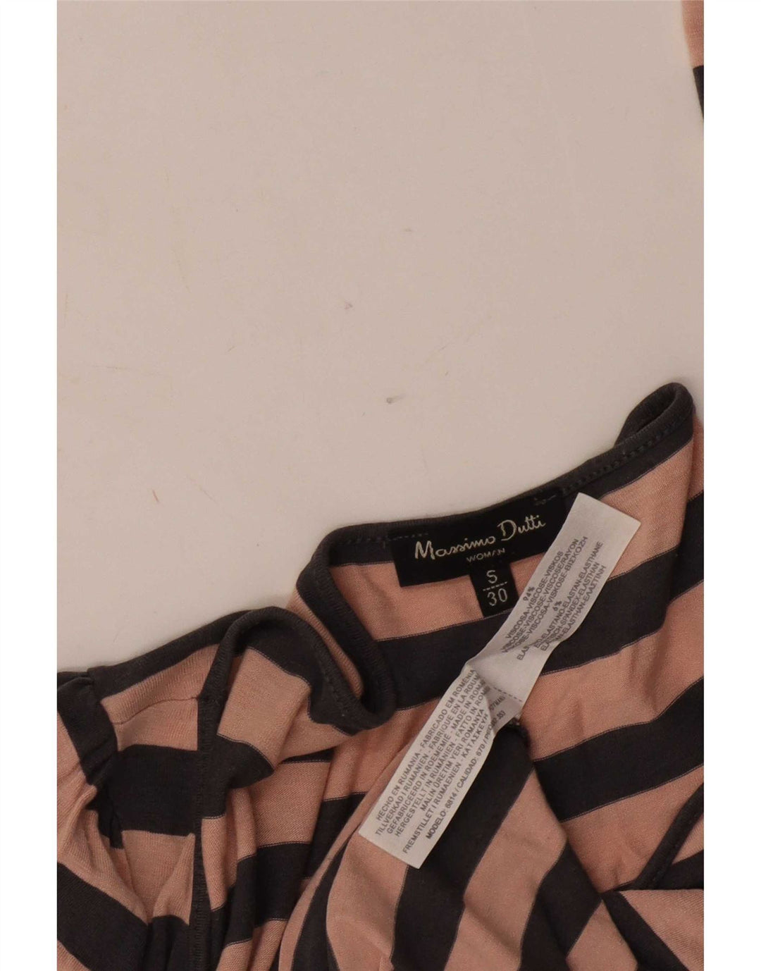 Damski top Massimo Dutti z długim rękawem UK 10 w małe różowe paski, wiskoza