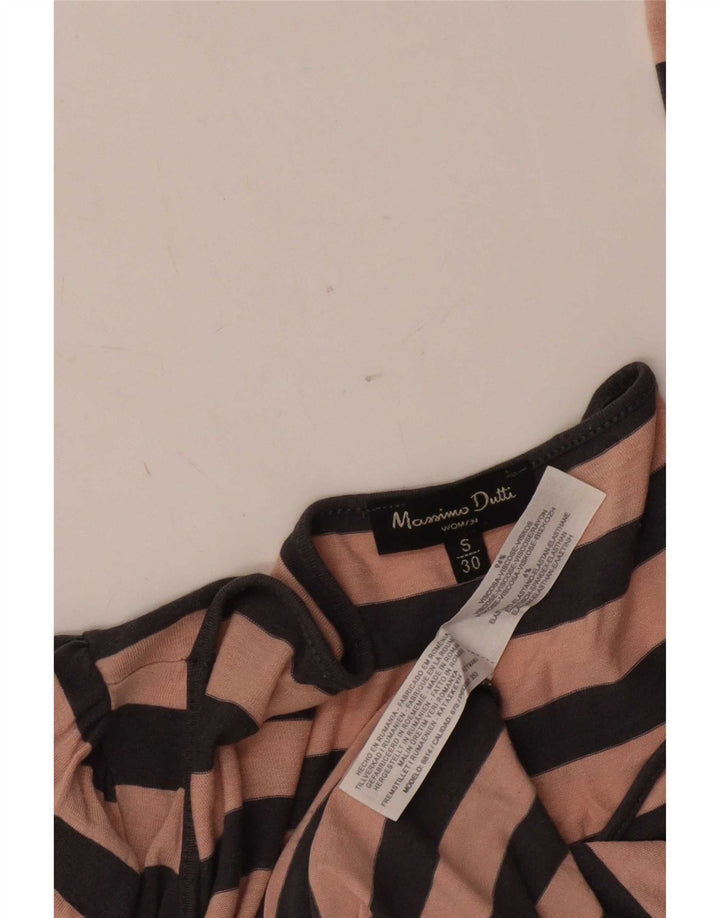Damski top Massimo Dutti z długim rękawem UK 10 w małe różowe paski, wiskoza
