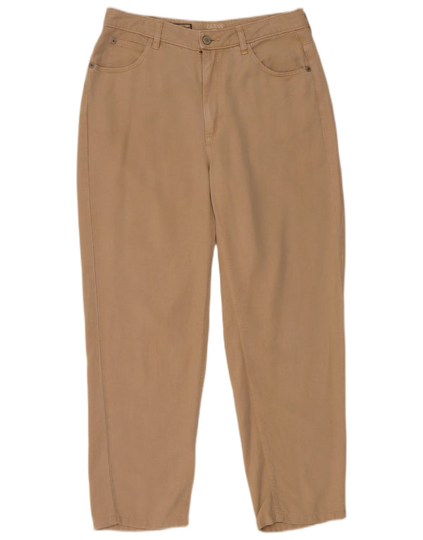 GUESS Womens Mom Jean High Waist Tapered Jeans W29 L27 Beige