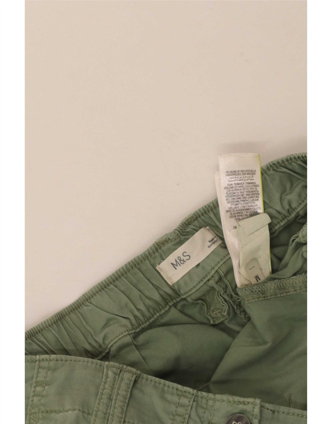 Marks & Spencer Damskie spodnie cargo średnie W26 L23 Zielone Lyocell