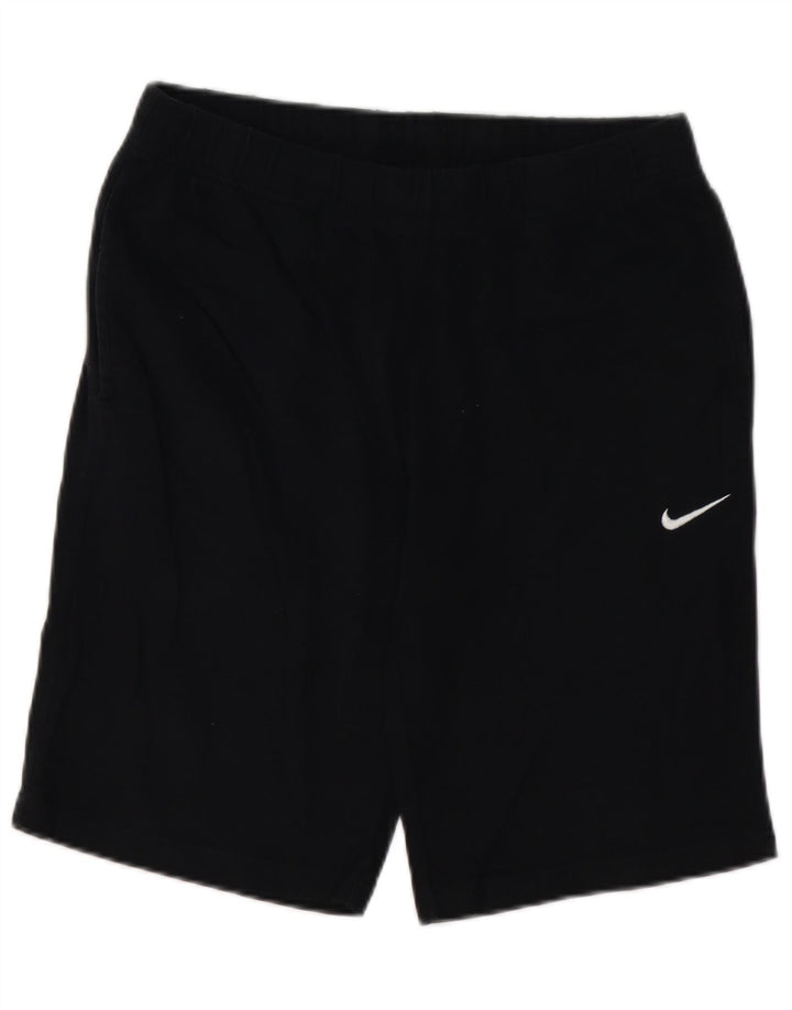 Męskie spodenki sportowe NIKE, średniej wielkości, czarne, bawełniane