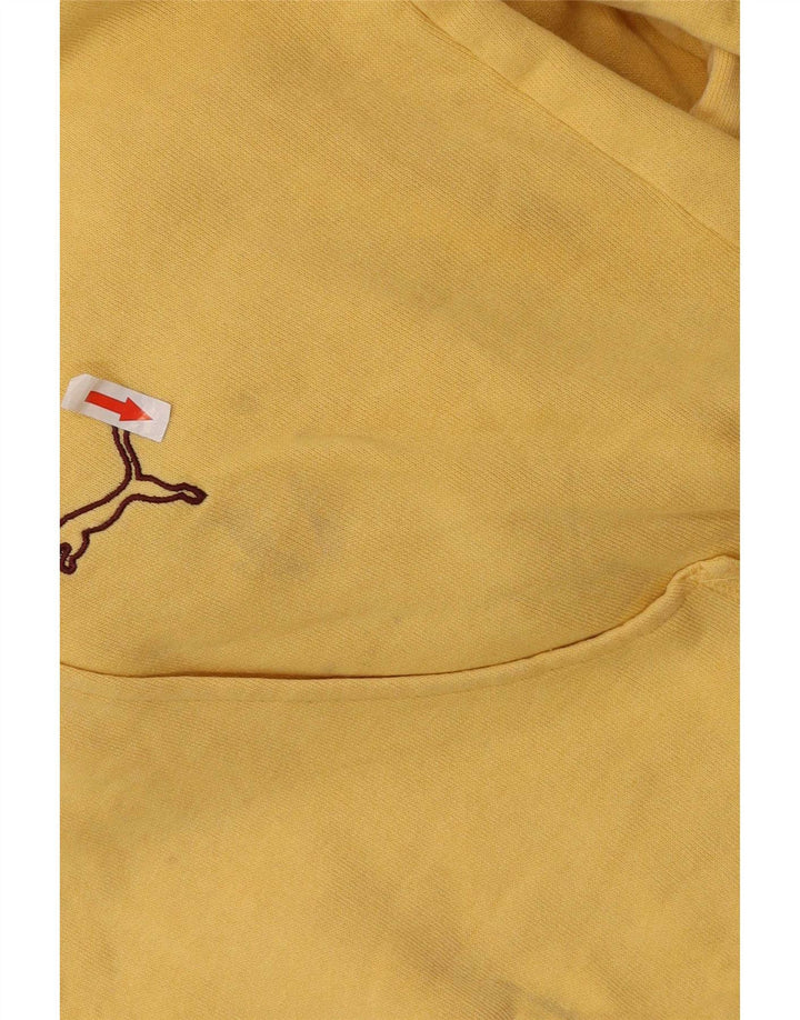 Męski sweter z kapturem Puma z grafiką, średni żółty, bawełniany