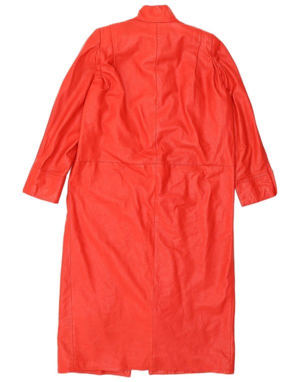 Płaszcz damski skórzany VINTAGE UK 16, duży, czerwony