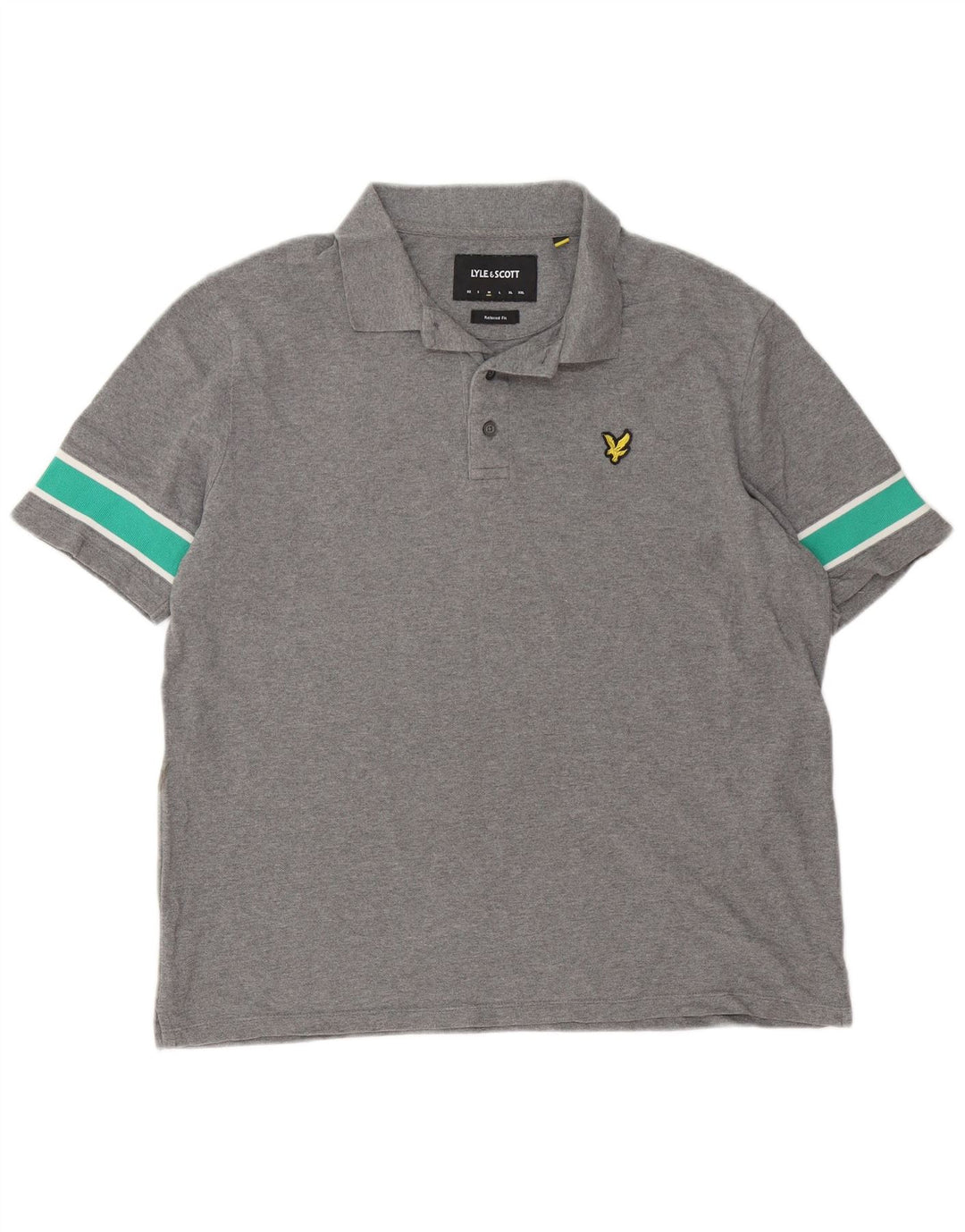 Męska koszulka polo Lyle & Scott o swobodnym kroju, średnioszara, bawełniana w blokach kolorów