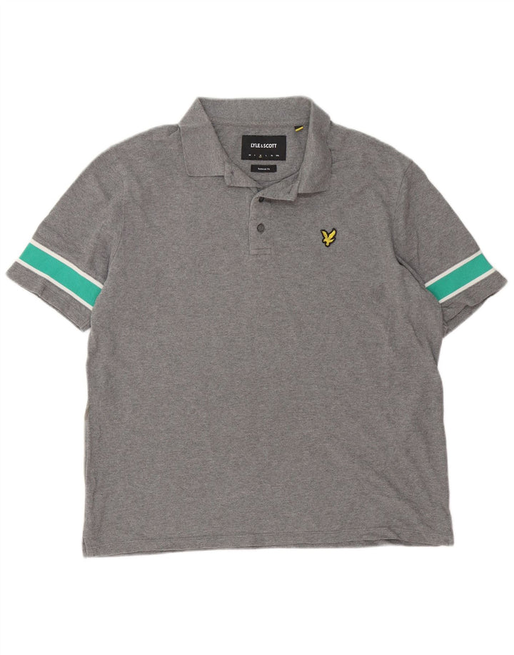 Męska koszulka polo Lyle & Scott o swobodnym kroju, średnioszara, bawełniana w blokach kolorów