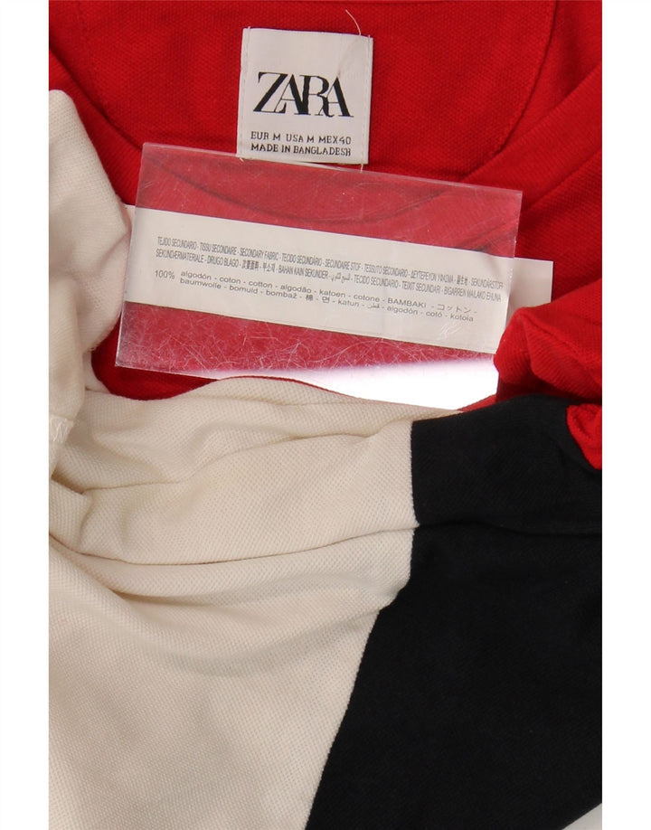 ZARA Mens T-Shirt Top Medium Multicoloured Colourblock Cotton Vintage Zara and Second-Hand Zara from Messina Hembry 