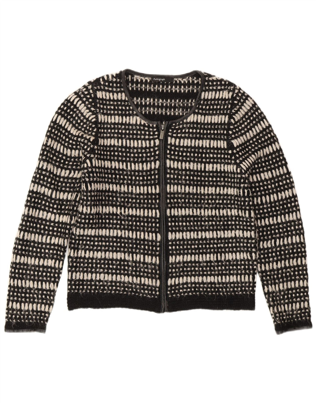 Marks & Spencer Damski sweter rozpinany z autografem UK 14, średni czarny