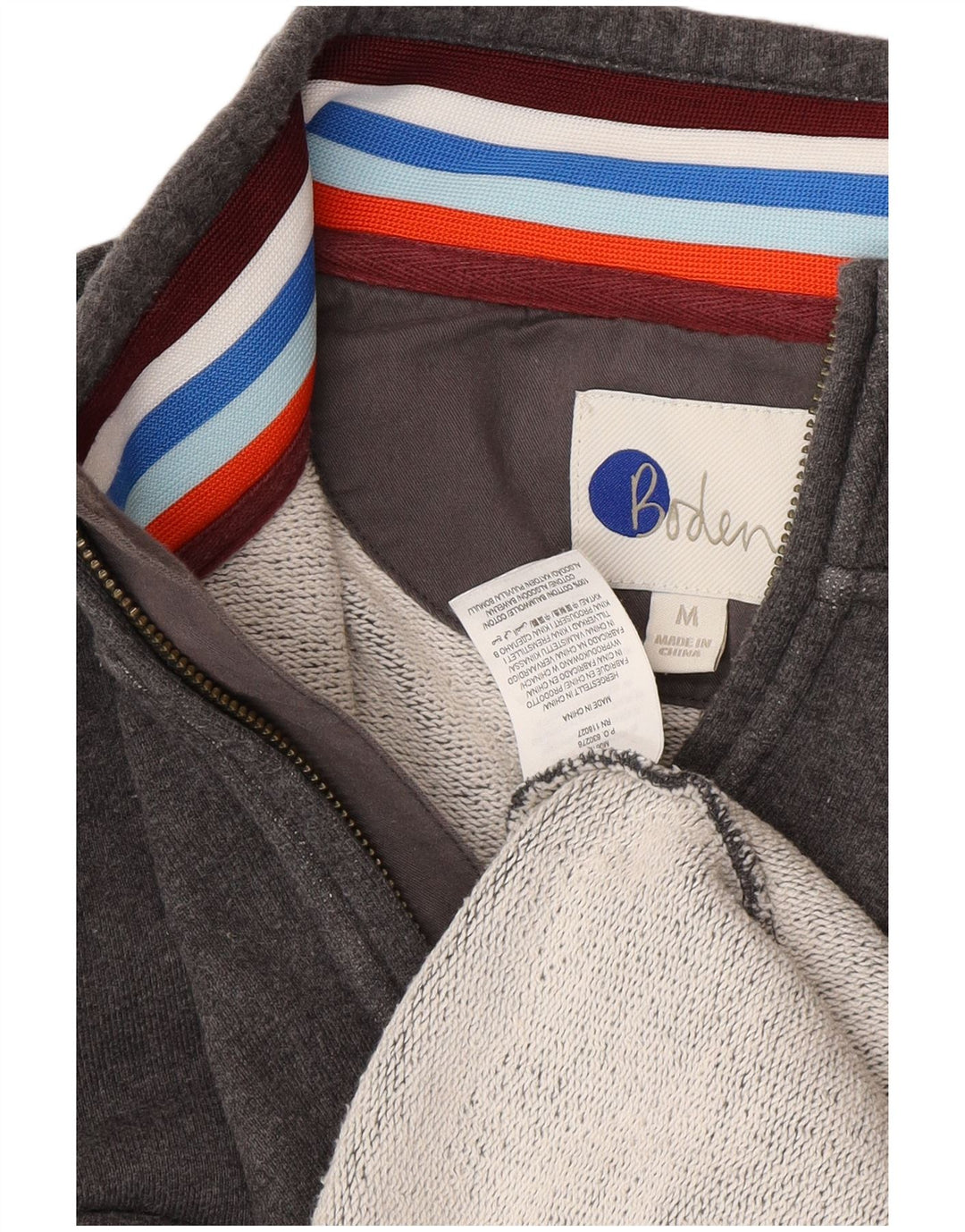 BODEN Mens Zip Neck Sweatshirt Jumper Medium Grey Cotton