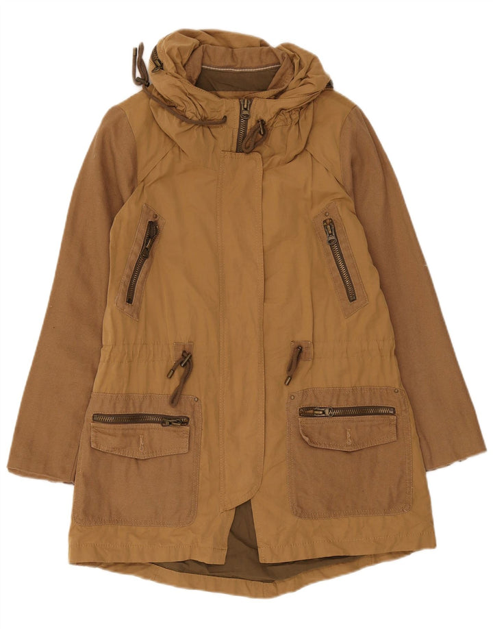 Kurtka damska Zara Parka UK 10 Small, brązowa, bawełniana