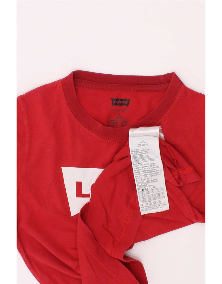 Chłopięcy T-shirt z grafiką Levi's Top 5-6 lat, czerwona, bawełniana