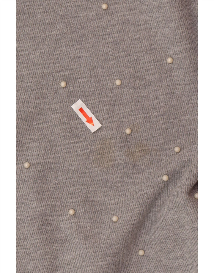 Damski top oversize z kapturem i długim rękawem Zara UK 14, średni szary w kropki