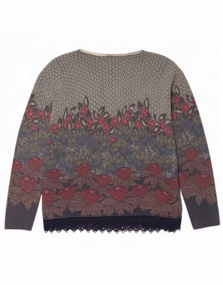 Damski sweter z dekoltem w łódkę White Stuff UK 10, mały, wielokolorowy