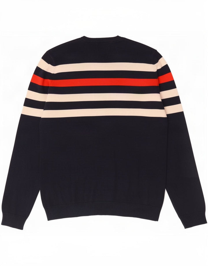 Jack & Jones Męski sweter z okrągłym dekoltem, średni, granatowy w paski