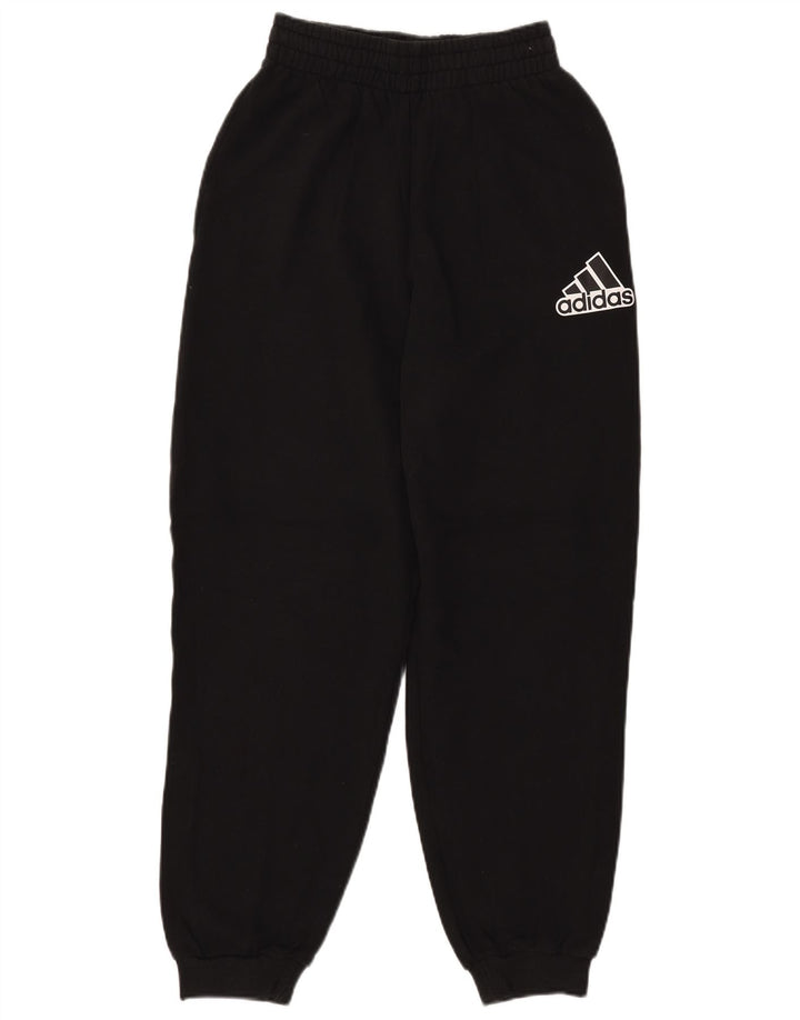 Damskie spodnie dresowe ADIDAS z grafiką Joggers UK 4/6 XS, czarna bawełna