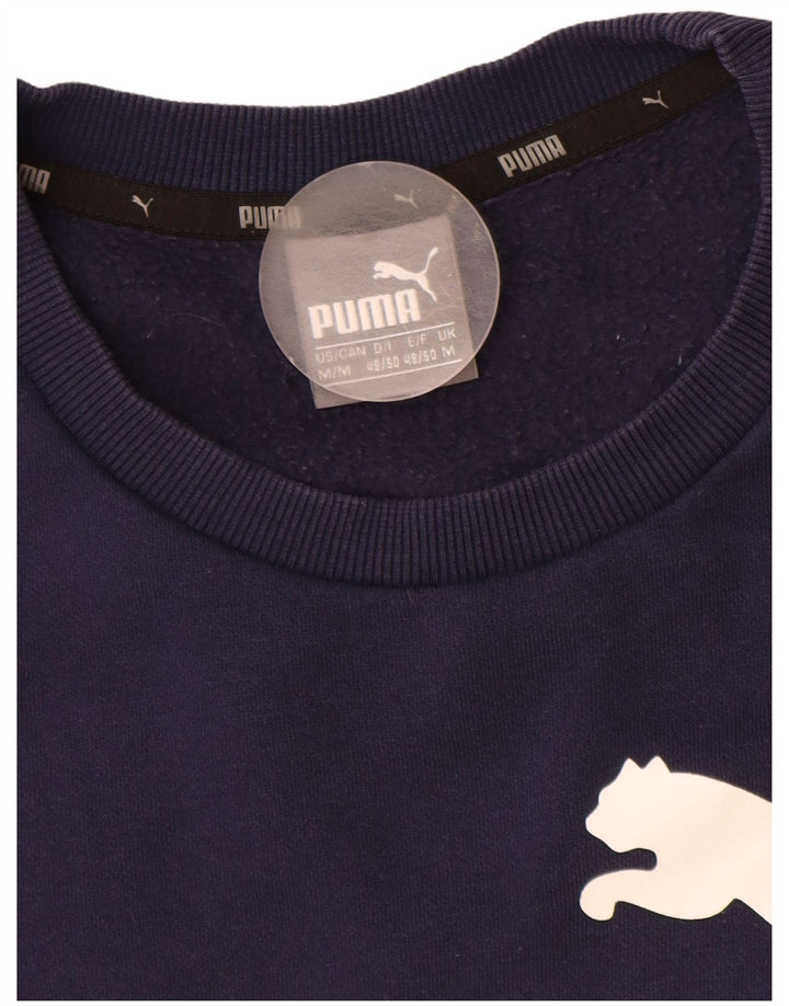 Męska bluza z grafiką Puma, sweter, średni granatowy, bawełniany