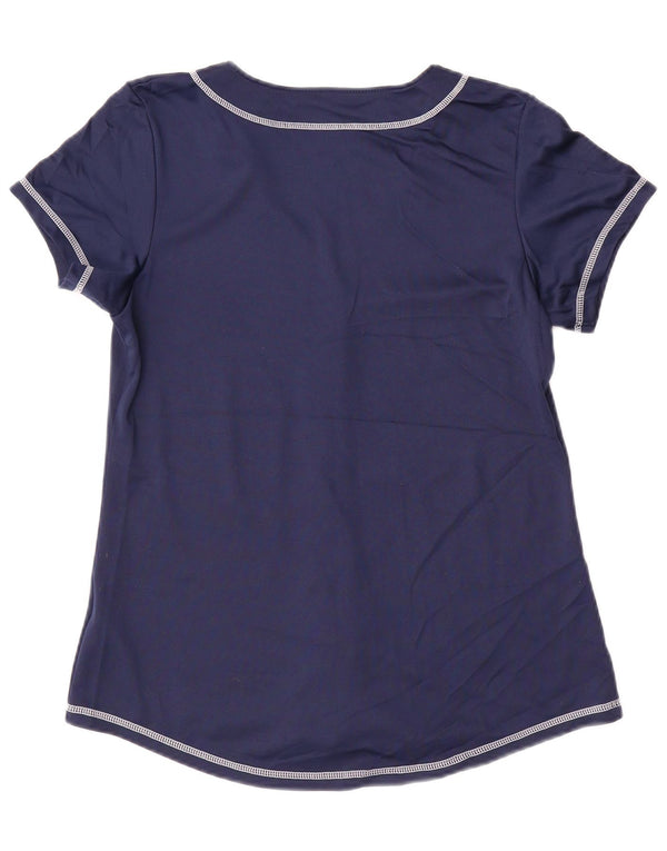 Damska bluzka graficzna z oryginalnym towarem, UK 12, średnia, granatowa, sportowa