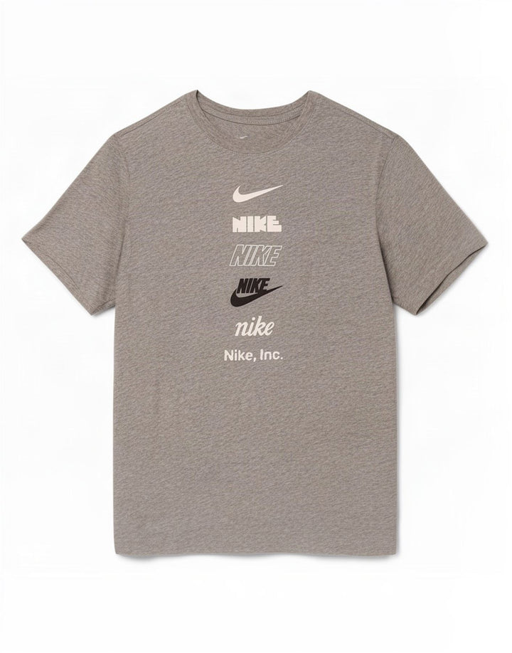 Męski T-shirt z grafiką Nike, mały, szary, nakrapiany