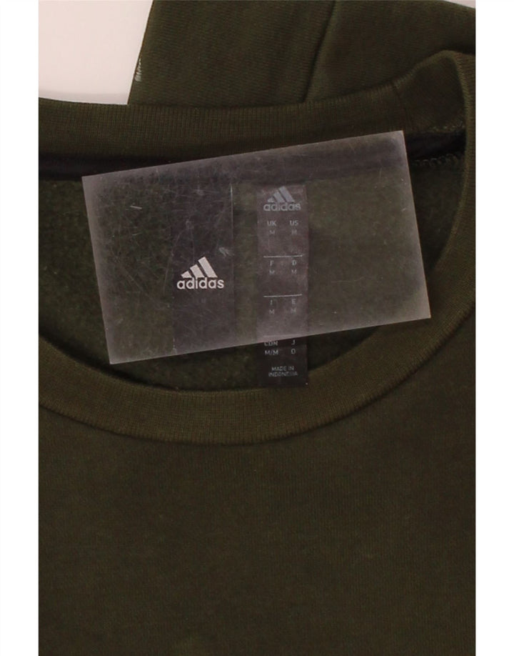 ADIDAS Mens Sweatshirt Jumper Medium Green Colourblock Cotton Vintage Adidas and Second-Hand Adidas from Messina Hembry 