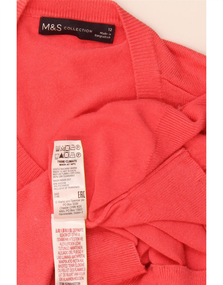 Sweter damski Marks & Spencer UK 12, średni czerwony, wiskoza