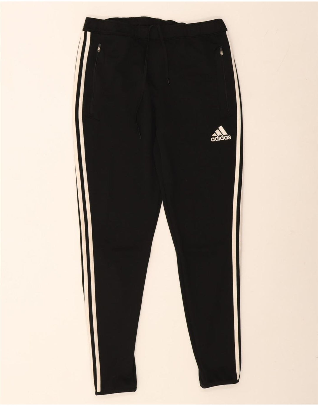 Męskie spodnie dresowe Adidas Climacool, średni czarny poliester z blokami kolorów