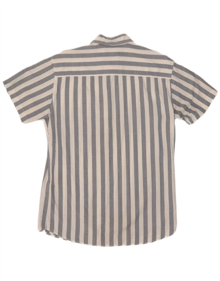 Koszula męska z krótkim rękawem Jack & Jones, bawełniana w średnie niebieskie paski