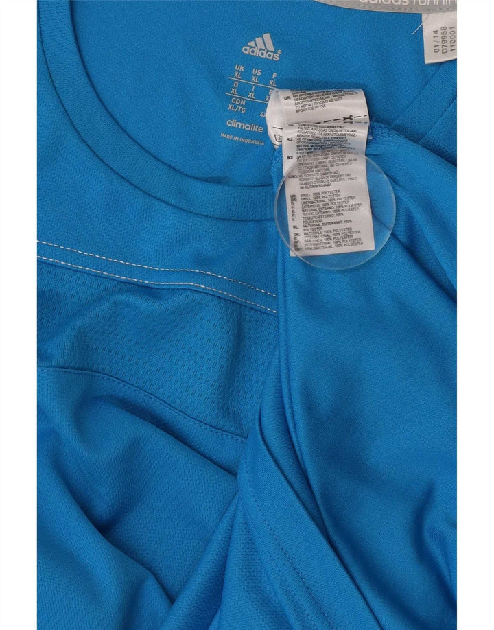 Adidas Męska koszulka Climalite z długim rękawem XL, niebieska, poliestrowa
