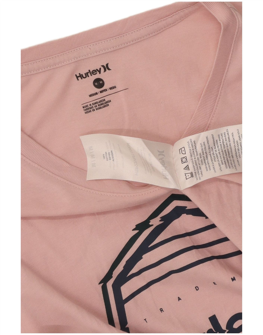 Męski T-shirt z grafiką Hurley Top, średni, różowy, bawełniany