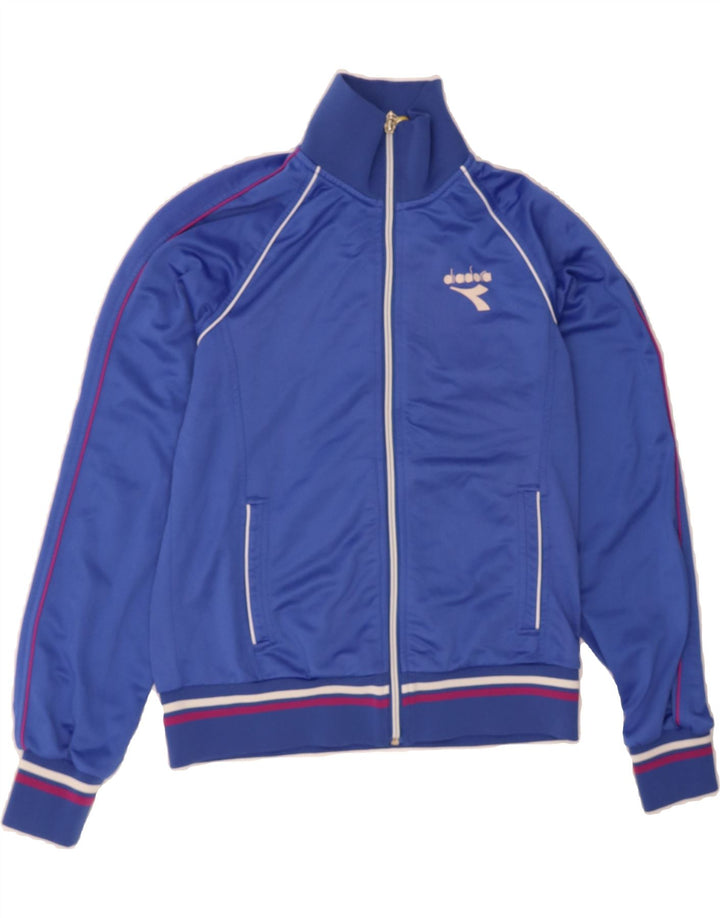 DIADORA Womens Tracksuit Top Jacket IT 44 Medium Blue Polyester Vintage Diadora and Second-Hand Diadora from Messina Hembry 