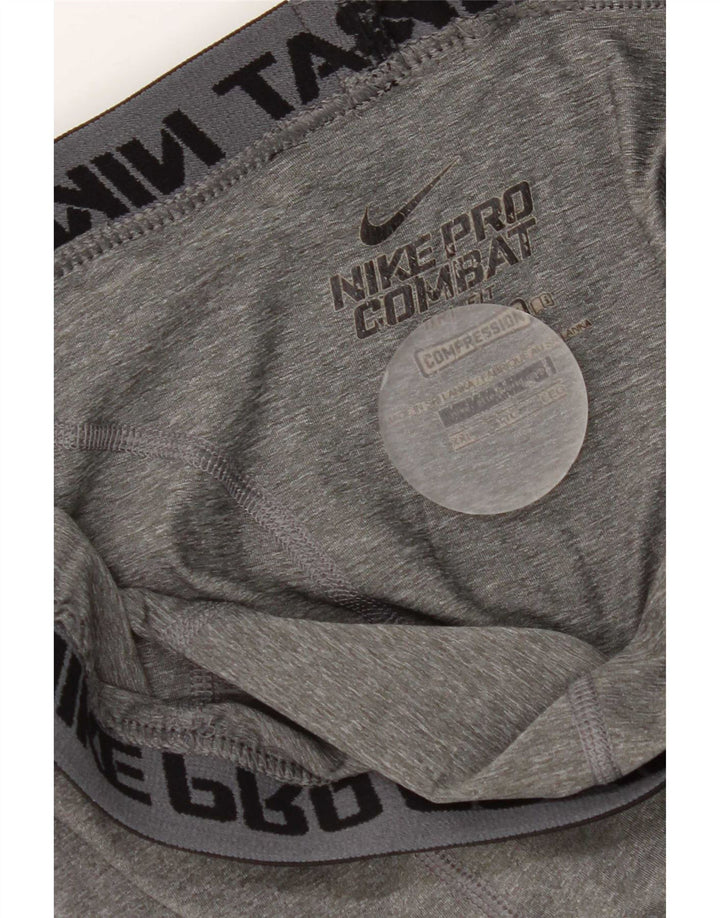 Męskie legginsy Nike Compression Graphic Crop, 2XL, szare, z blokami kolorów
