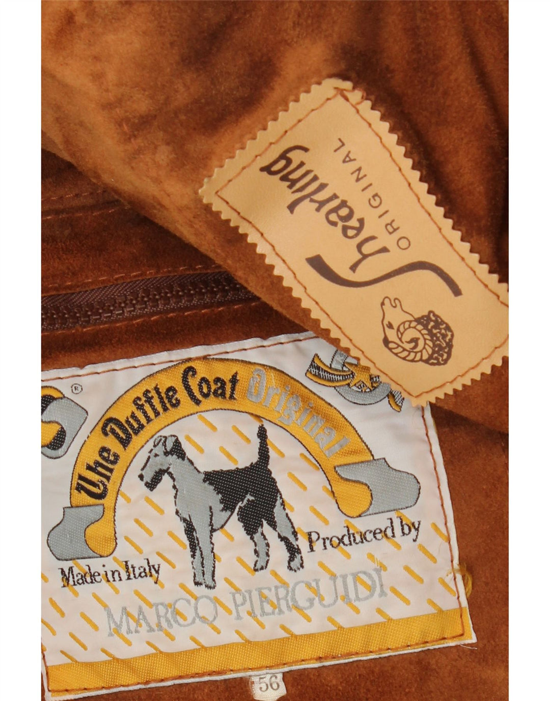 Vintage męska kurtka Shearling IT 56 3XL Brązowa kurtka Shearling