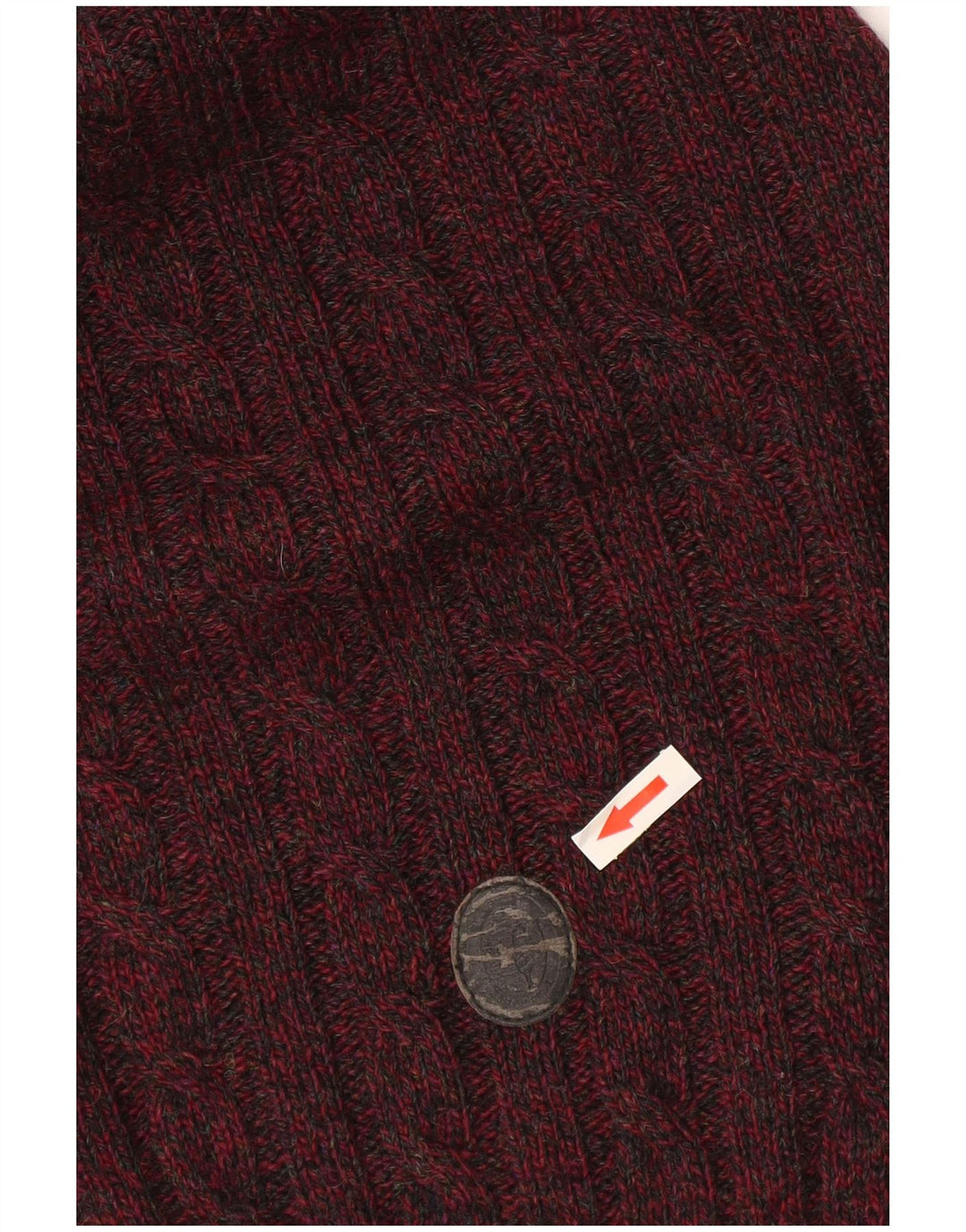 Męski sweter z okrągłym dekoltem Trussardi XL, bordowy, nakrapiany