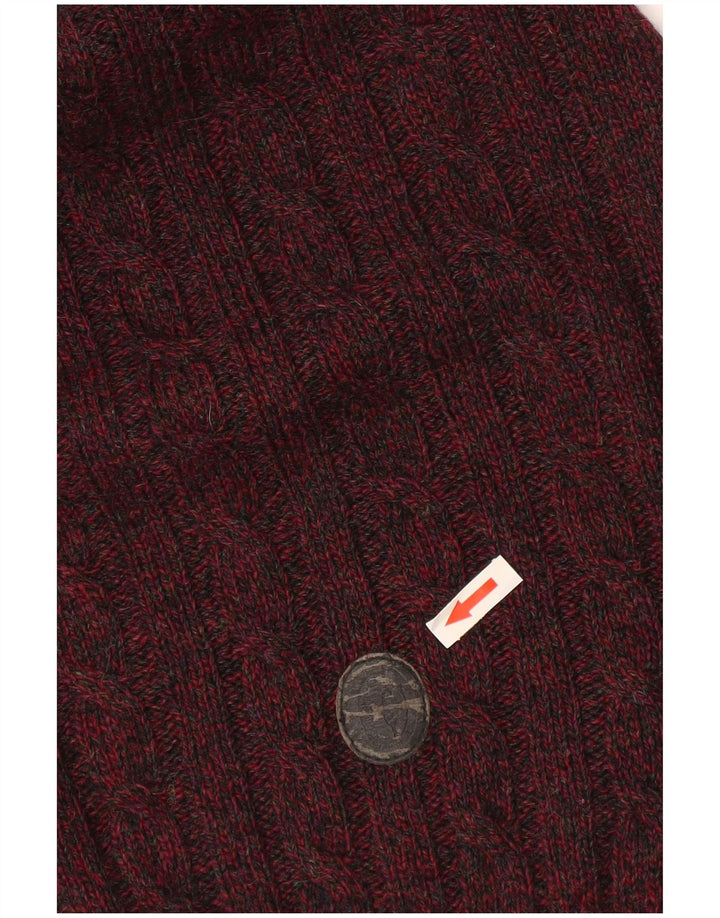 Męski sweter z okrągłym dekoltem Trussardi XL, bordowy, nakrapiany