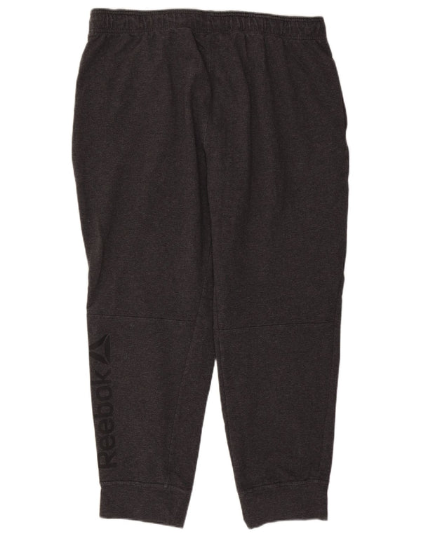 Męskie spodnie dresowe Reebok z grafiką, 2XL, szara bawełna