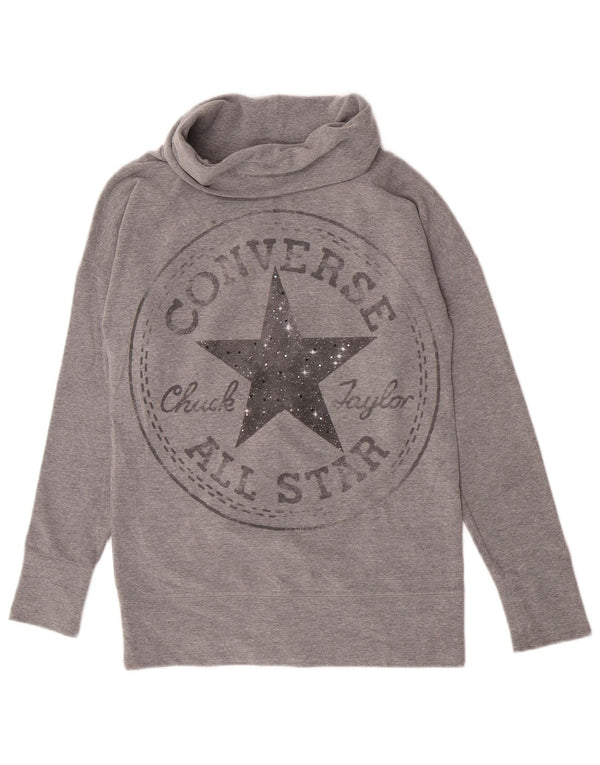 Damska bluza Converse Graphic Jumper UK 10 Small, szara bawełna