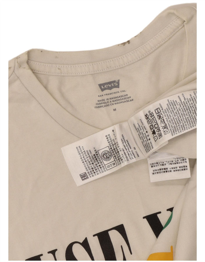 Męska kamizelka z grafiką LEVI'S, średnia biała bawełna