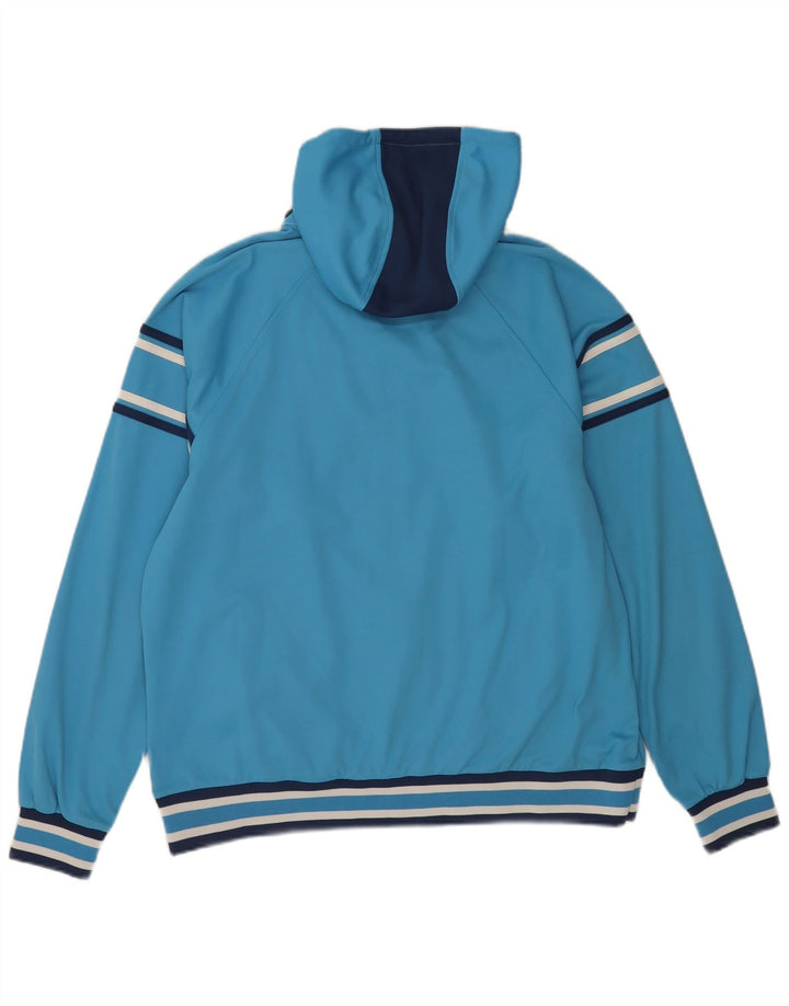 Męska bluza dresowa z kapturem Asics, duża, niebieska poliestrowa w paski