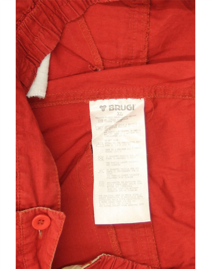 Męskie szorty cargo Brugi XL W38, czerwone, bawełniane