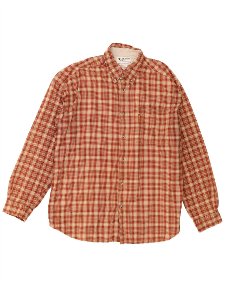 Męska koszula flanelowa Columbia XL, bawełniana w pomarańczową kratkę