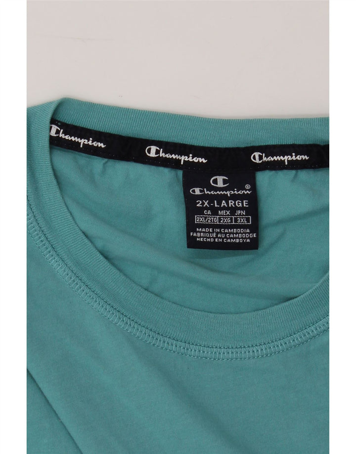 CHAMPION Mens Graphic T-Shirt Top 2XL Blue Vintage Champion and Second-Hand Champion from Messina Hembry 