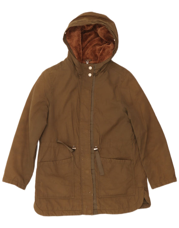 Kurtka dziewczęca z kapturem Sherpa Parka Zara 13-14 lat, khaki